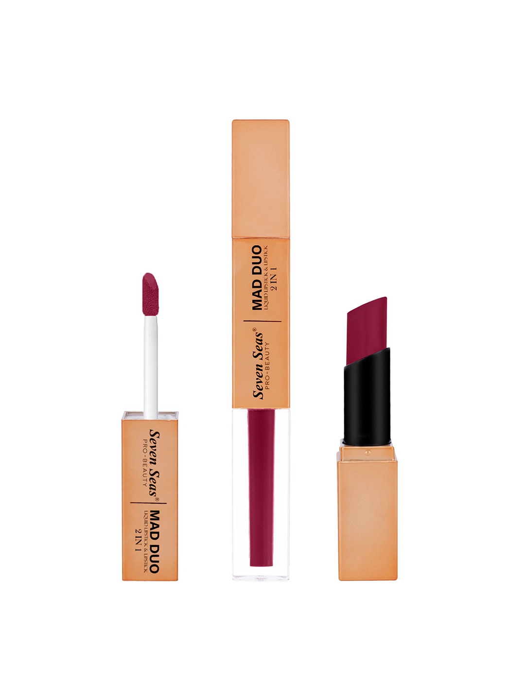 

Seven Seas Mad Duo 2 in 1 Matte & Liquid Lipstick - 7 g - Rich Rosewood - 304, Na