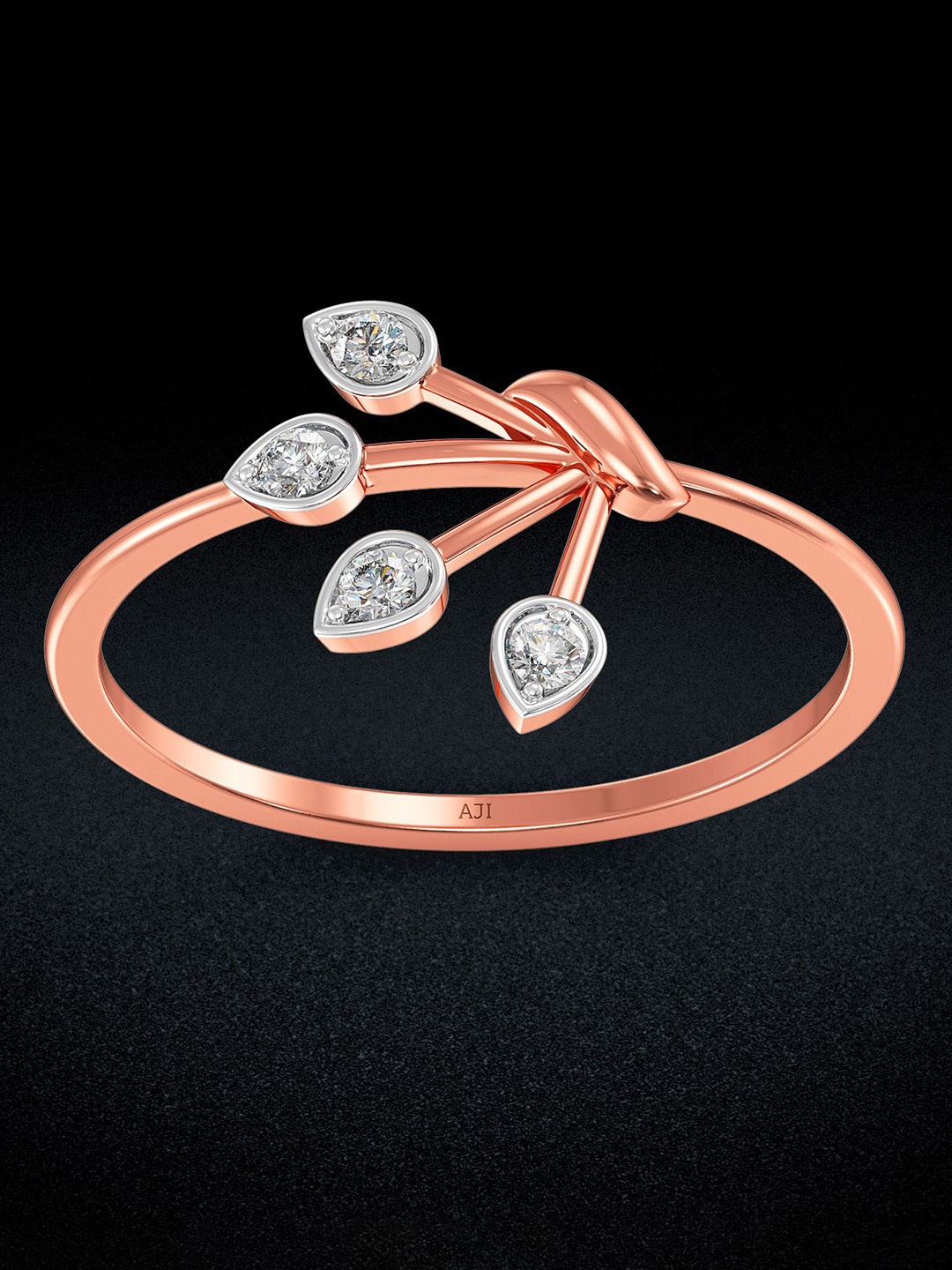 

Joyalukkas Women 18KT Diamond Finger Ring, Rose gold