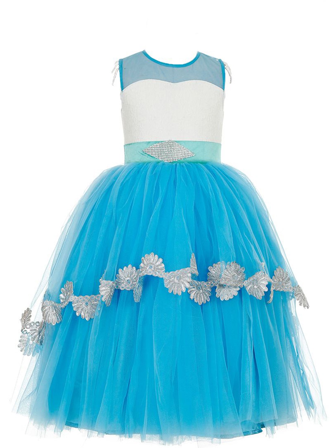 

Wish little Girls Net Empire Maxi Dress, Turquoise blue