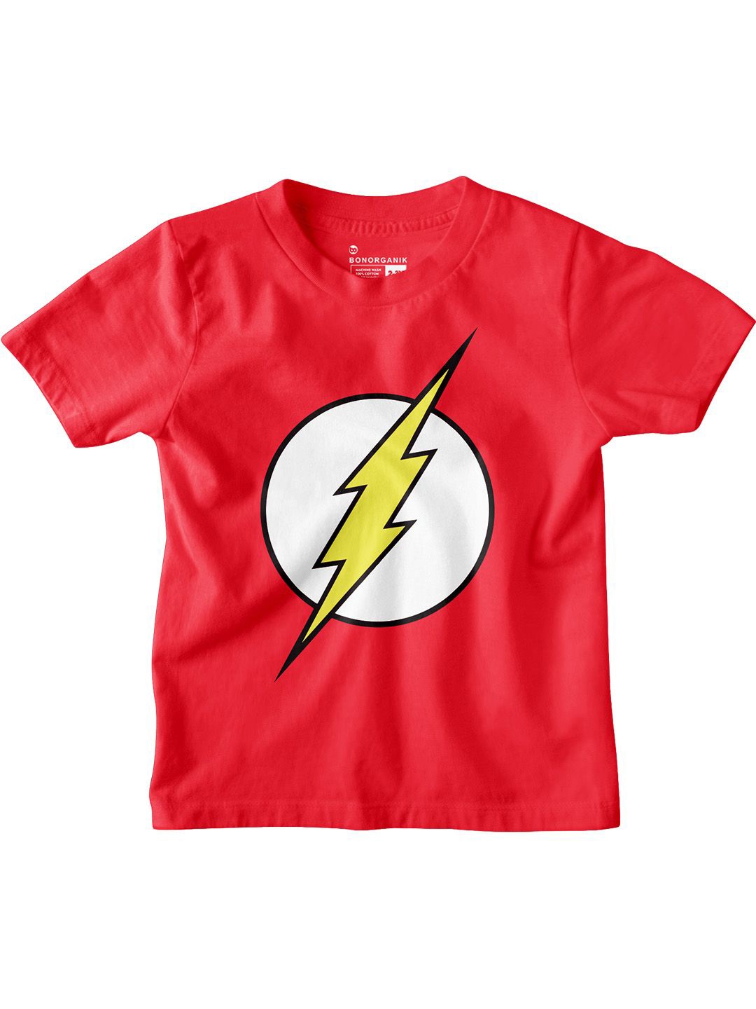 

BonOrganik Boys Graphic Printed Round Neck Cotton T-shirt, Red