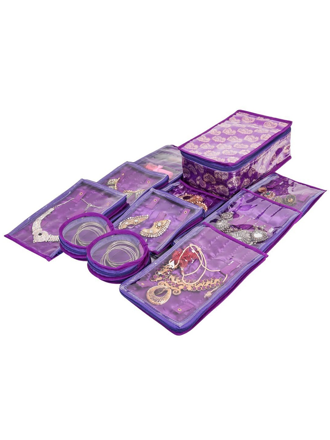 

prettykrafts Purple 6 Pieces Reusable Jewellery Organiser