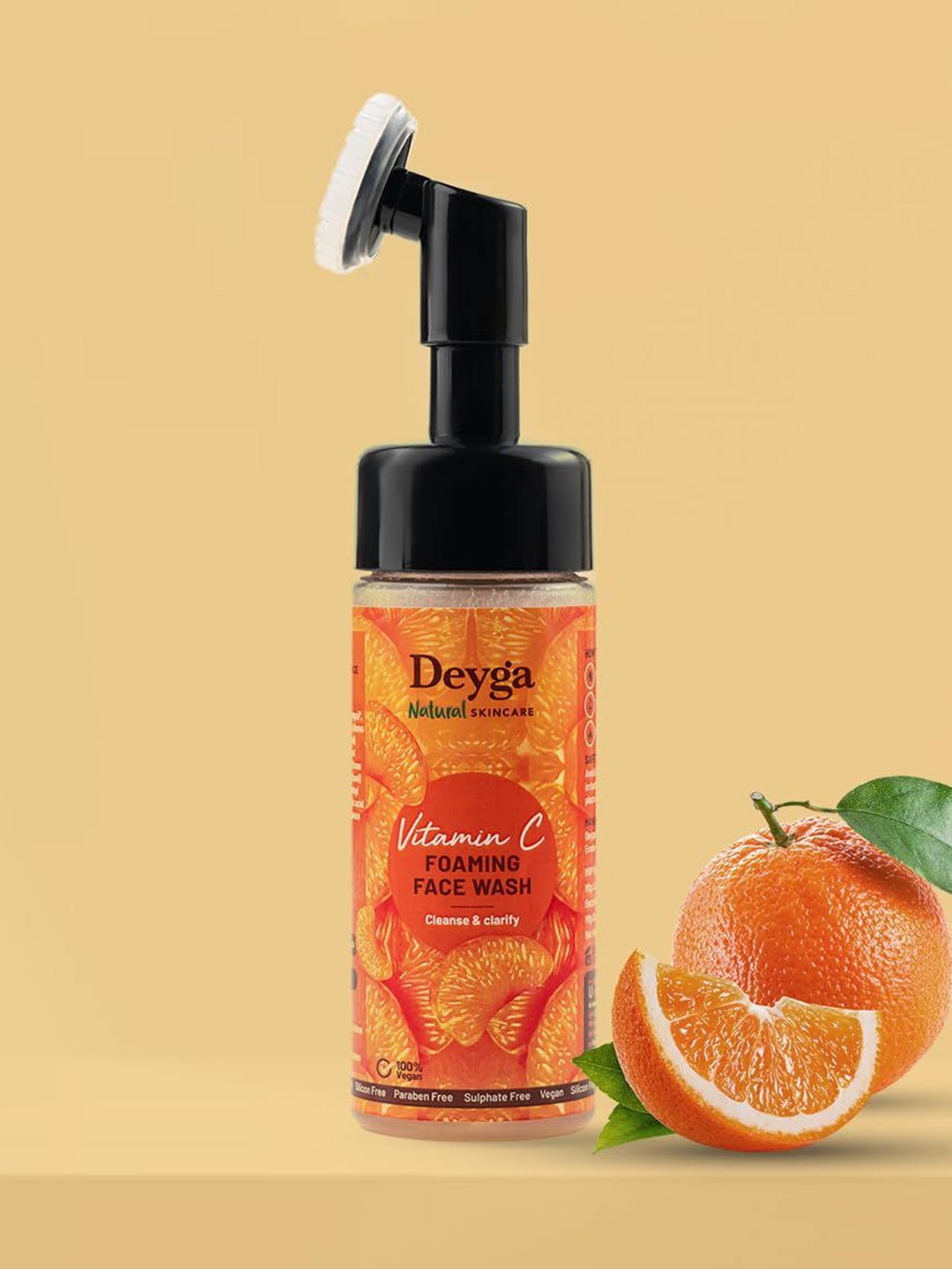 

Deyga Organics Vitamin C Cleanse & Clarify Foaming Face Wash - 100 ml, Orange