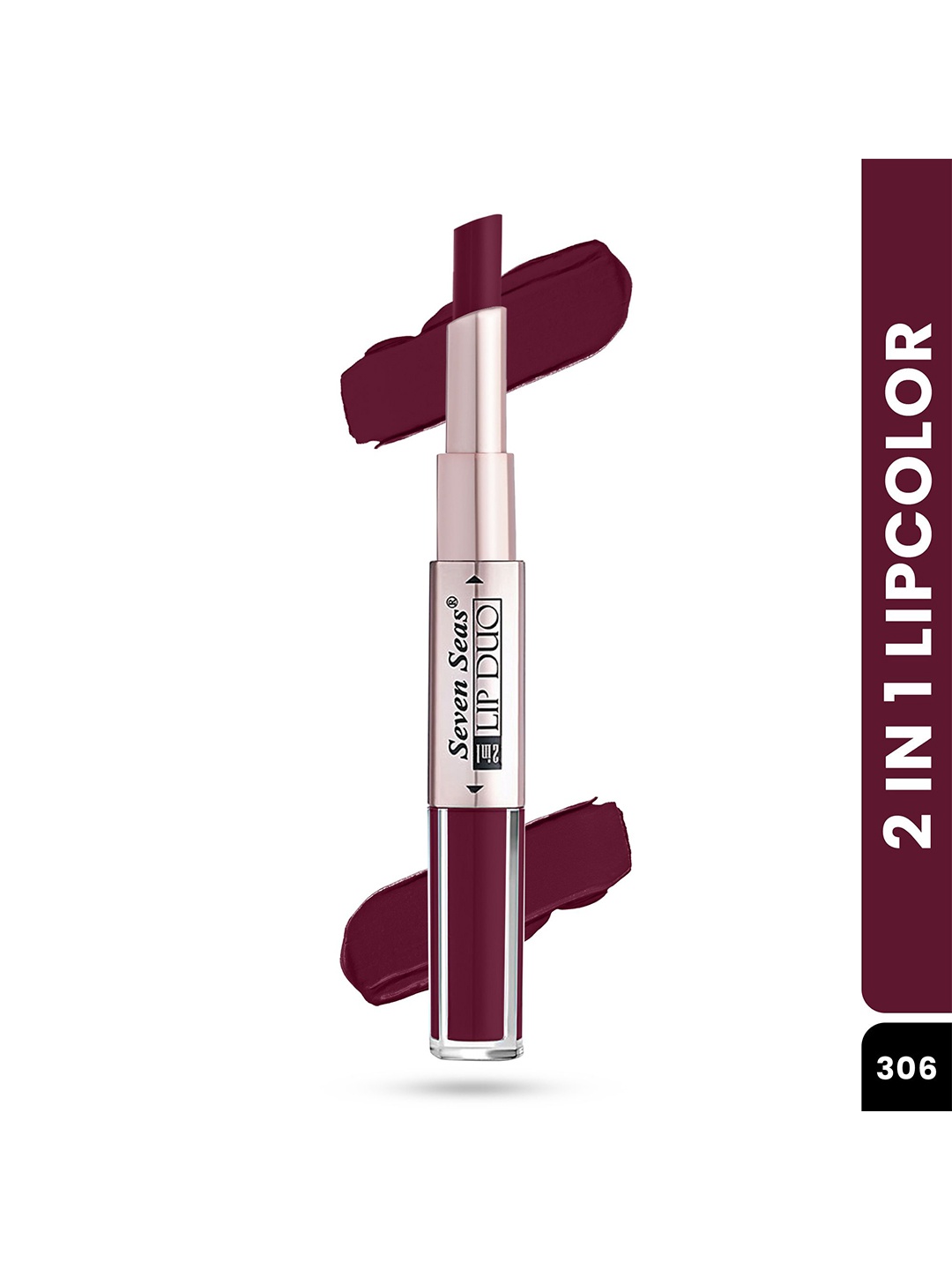 

Seven Seas 2 In 1 Lip Duo Lipstick & Liquid Lipstick - 7 g - Shade 306, Maroon