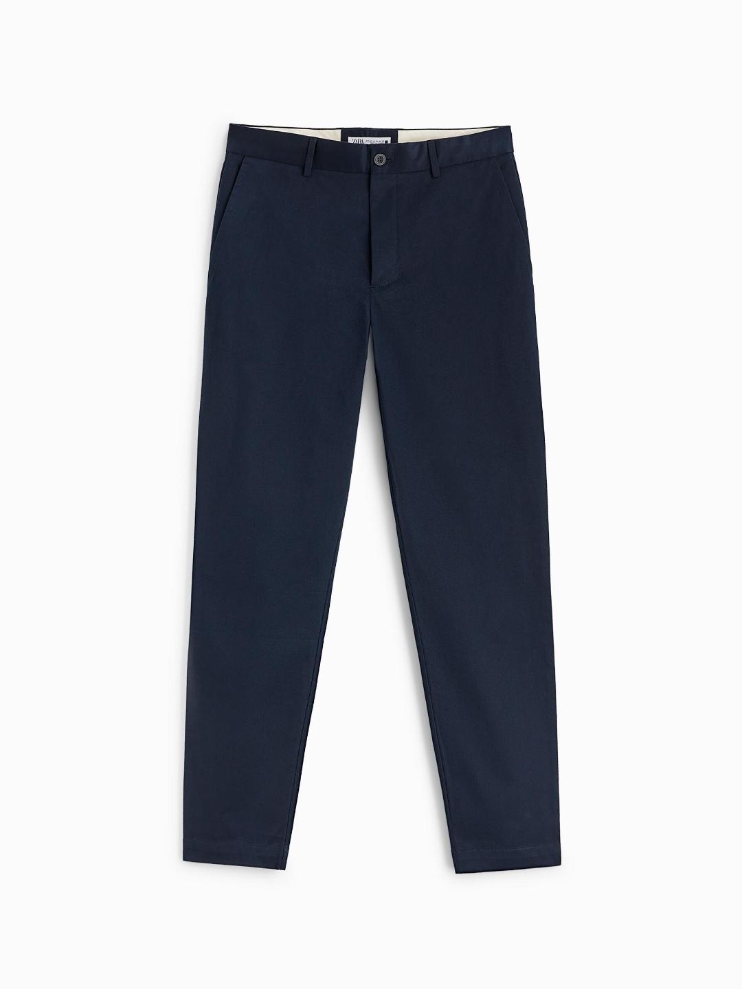 

ZARA Men Navy Blue Trousers