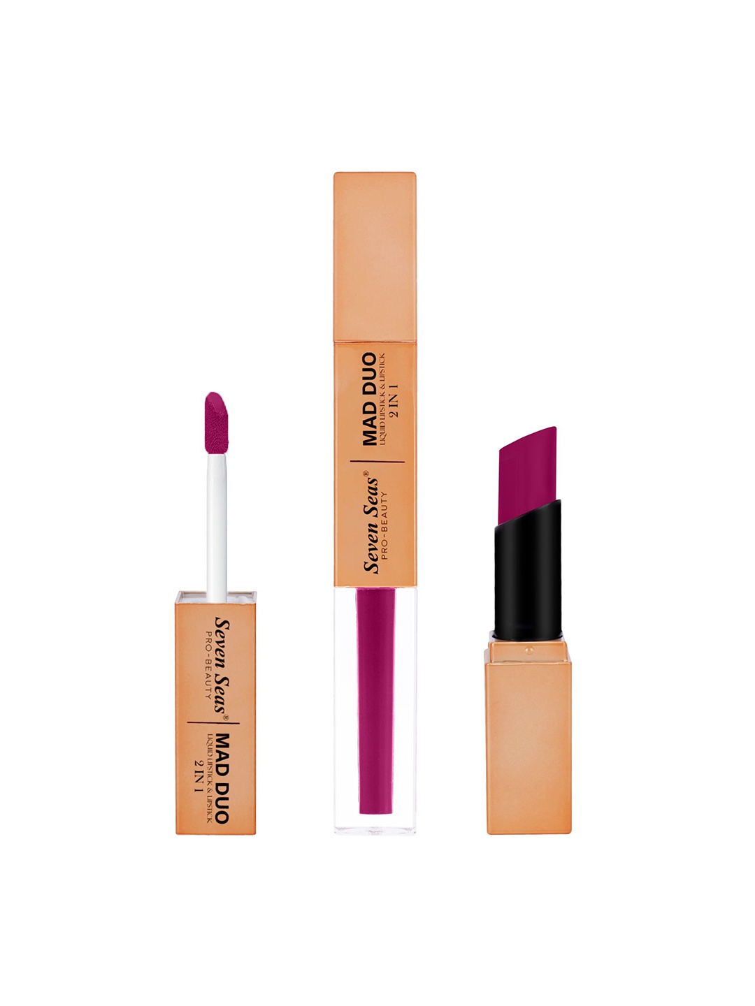 

Seven Seas Mad Duo 2 In 1 Matte & Liquid Lipstick - 7 g - Fuchsia - 325, Na
