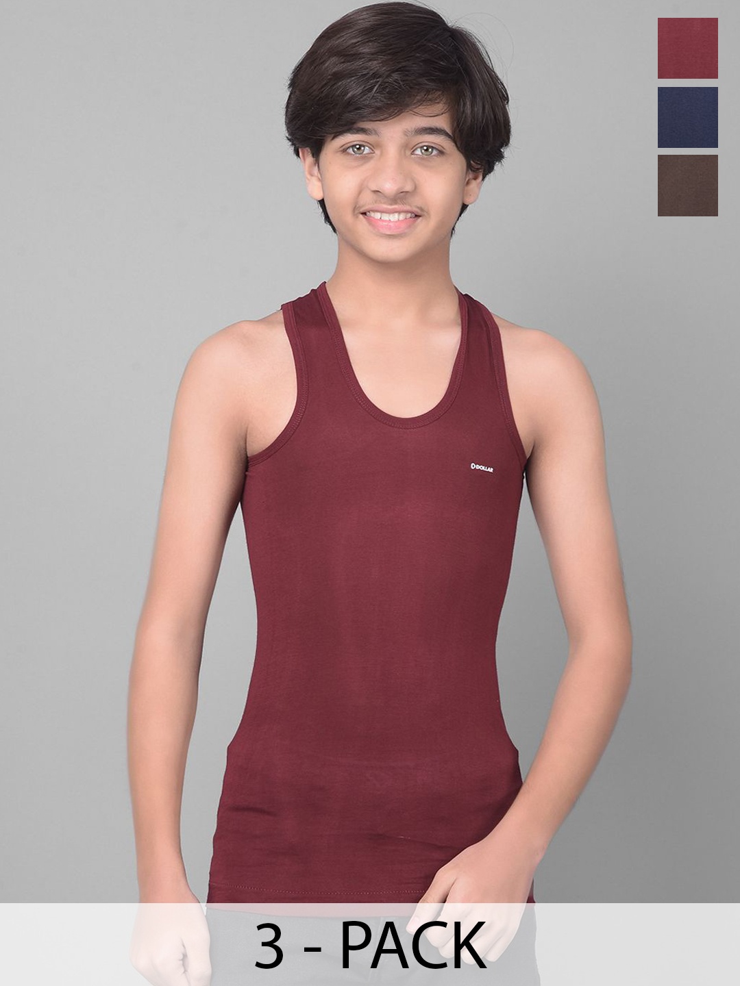 

Dollar Bigboss Infants Pack Of 3 Assorted Vests MBKVE-01-FNRN-CLR-PO3-CO5-Assorted