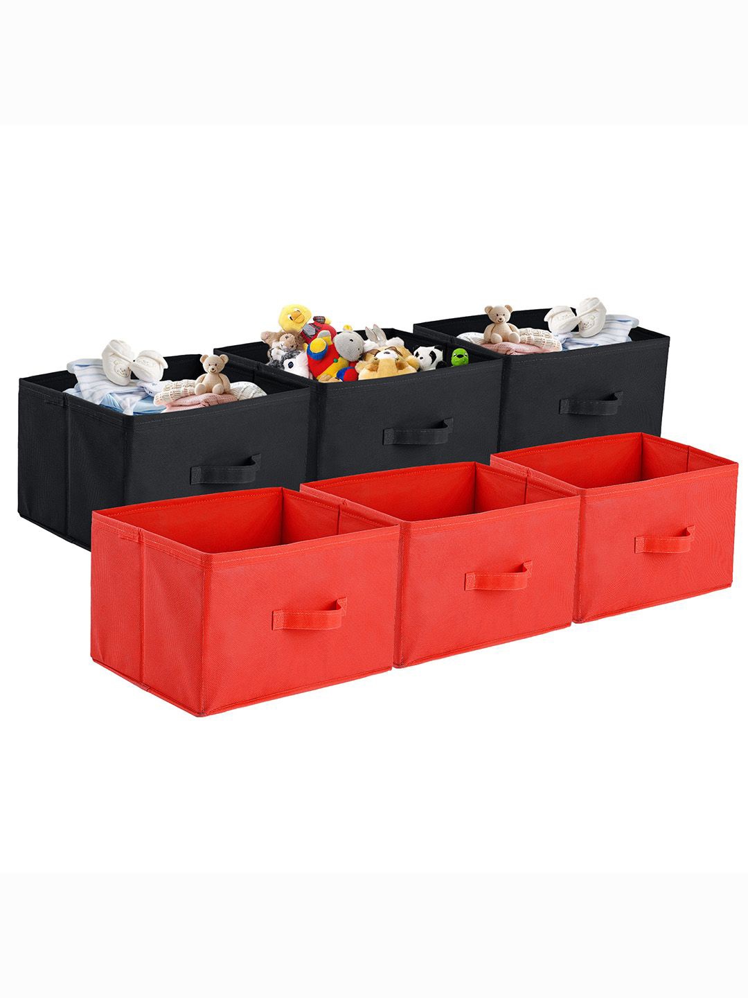 

Kuber Industries Red & Black 6 Pieces Drawer Organisers