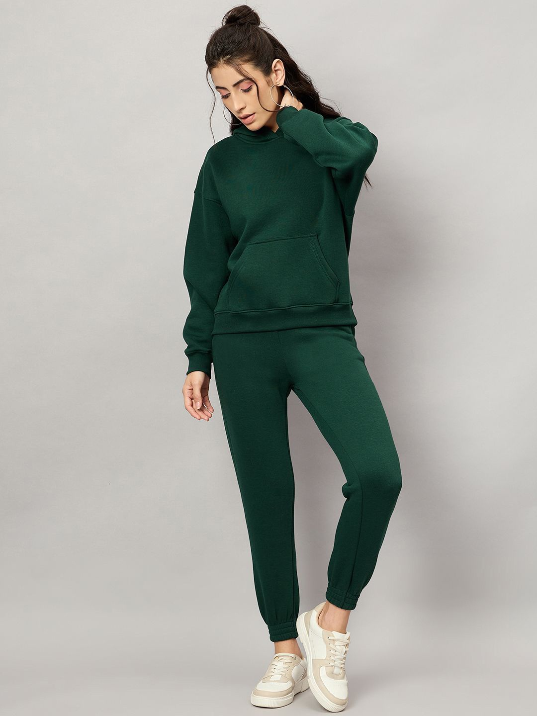 

Nun Hooded Long Sleeves Sweatshirt & Joggers Co-Ords, Green