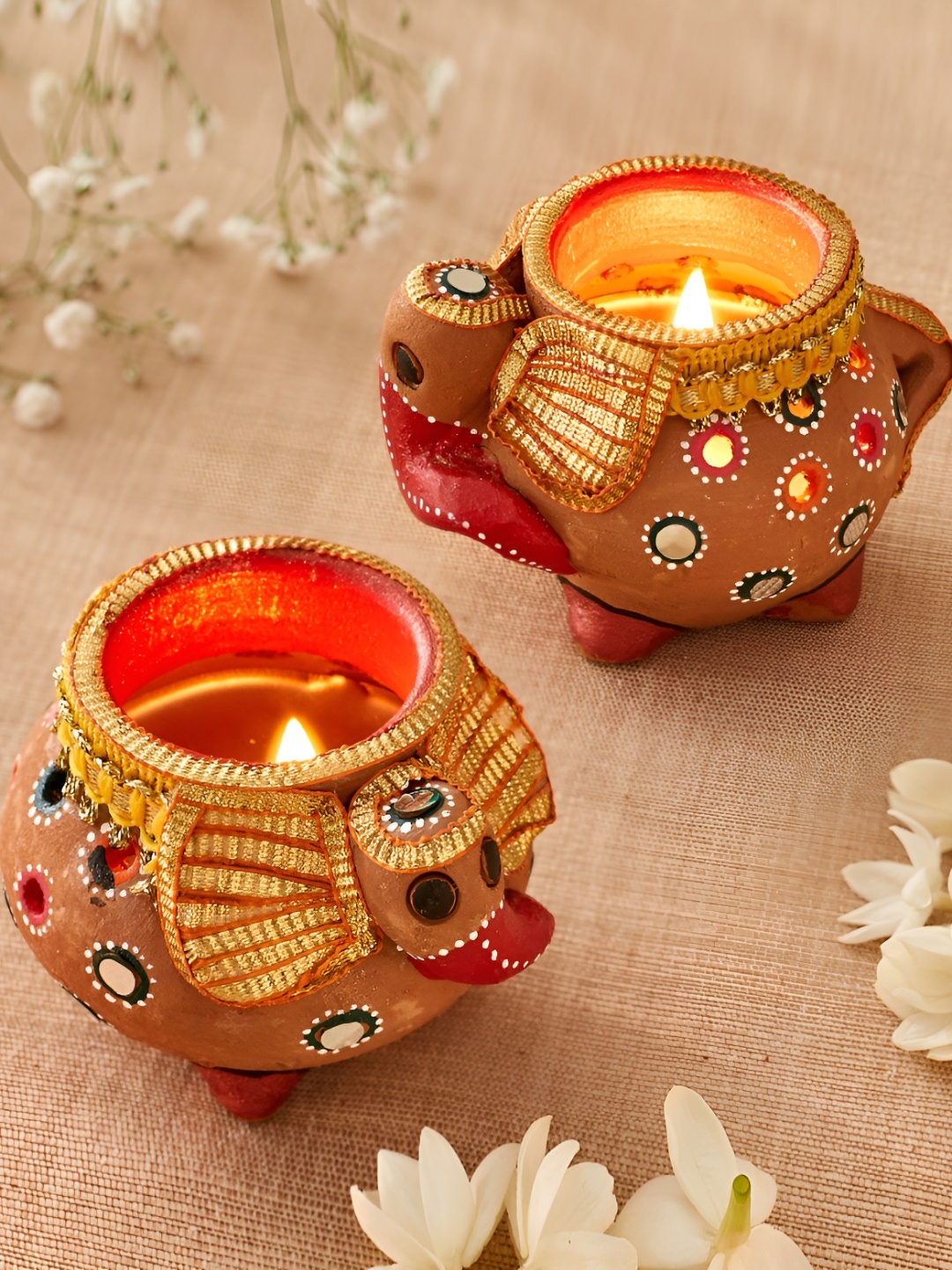 

Home Centre Brown & Yellow 2 Candle