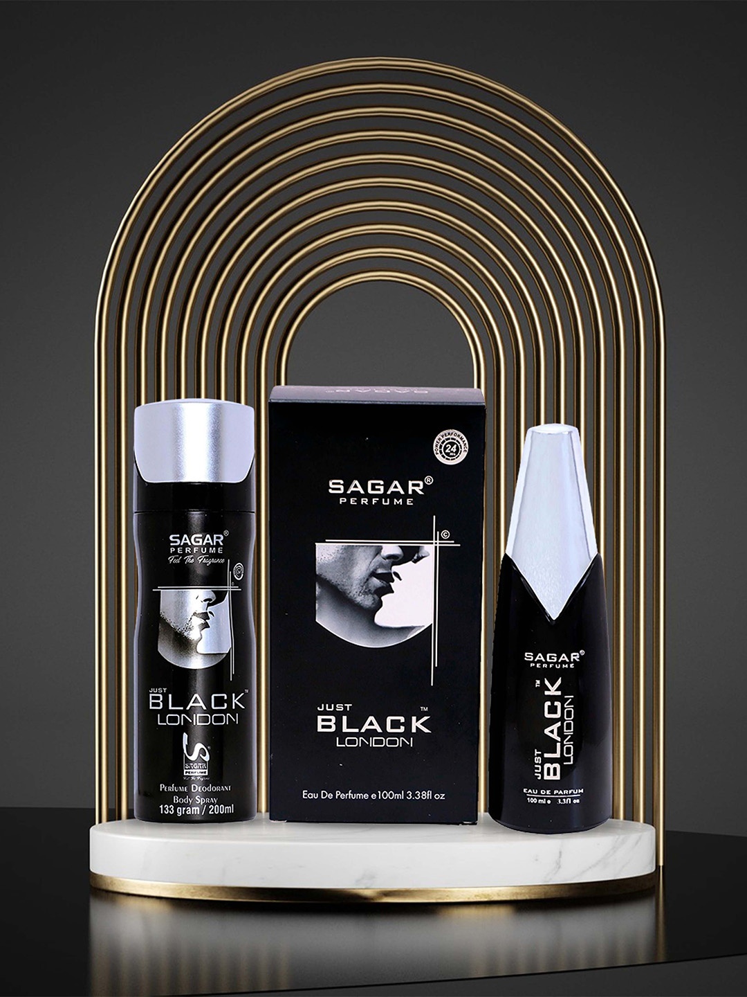 

SAGAR PERFUMERY Set Of 2 Just Black London Eau De Parfum & Deodorant Spray