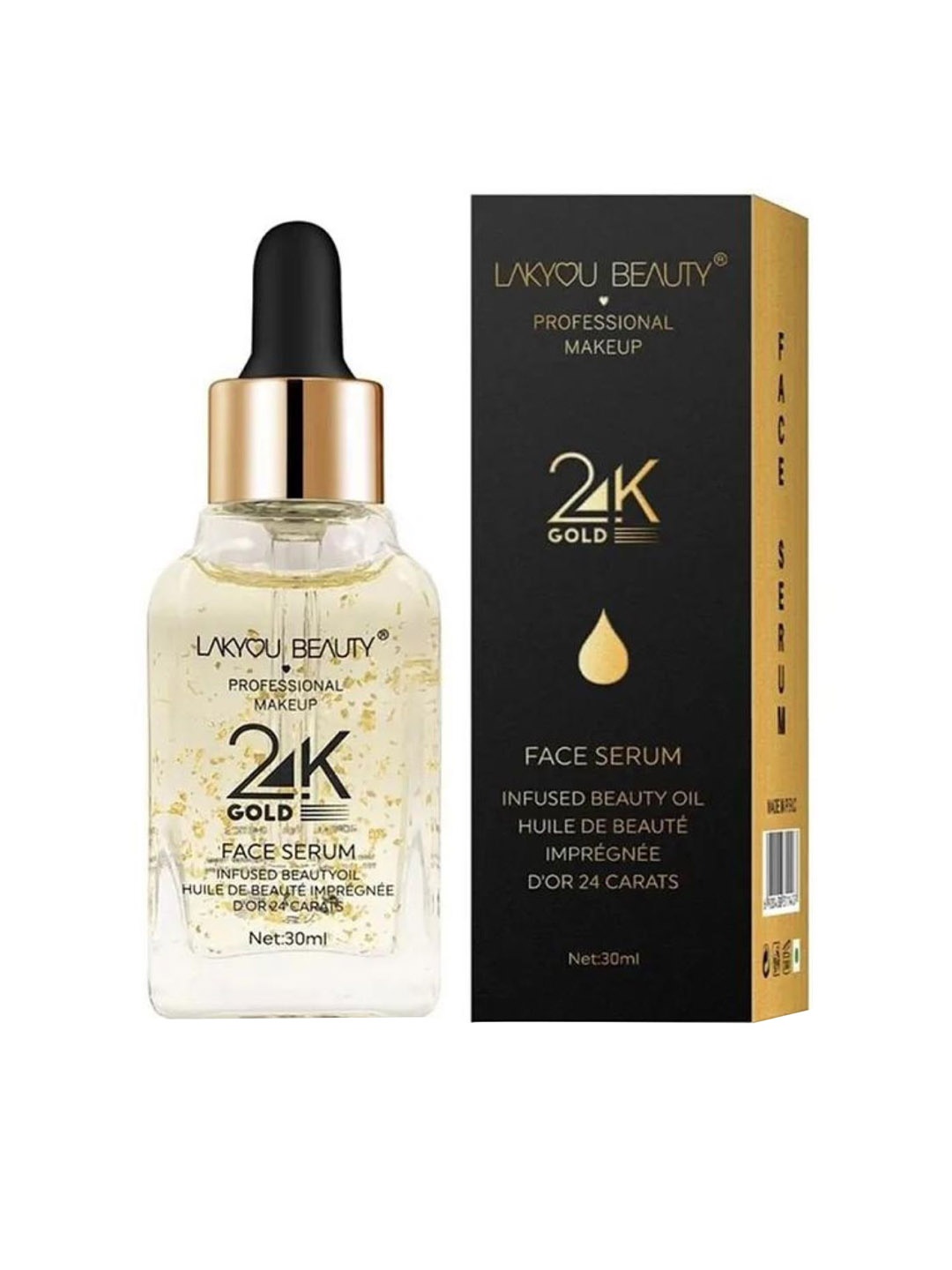 

LAKYOU BEAUTY Luxurious 24K Gold Infused Serum - 30 ml, Black