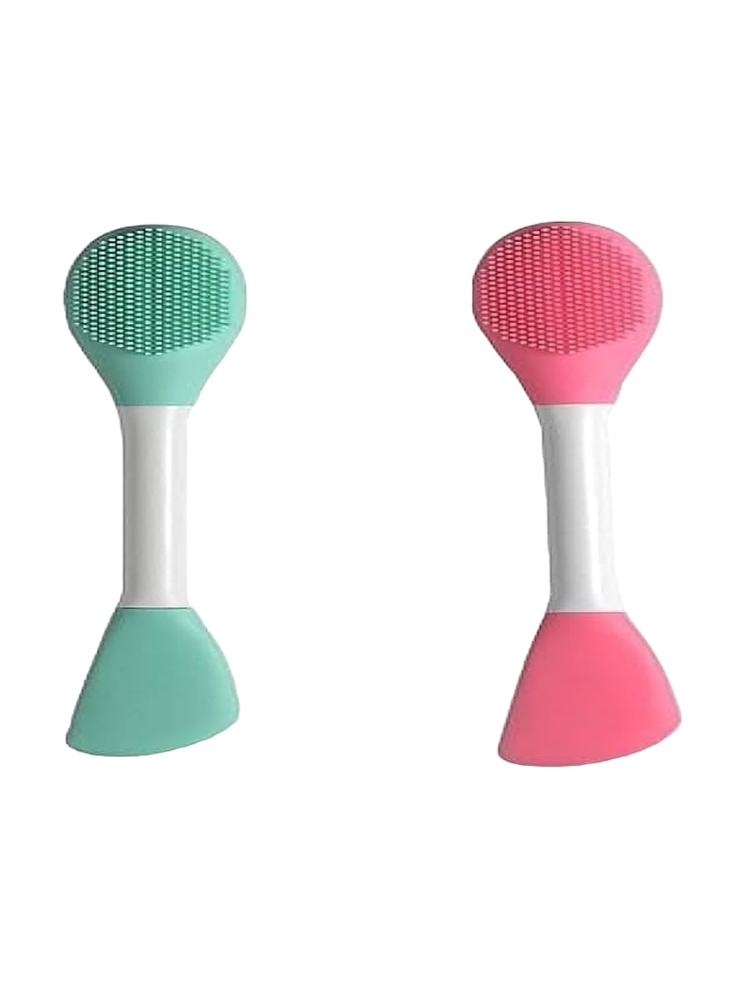 

Rsentera Set Of 2 Silicone 2 In 1 Face Mask Brush & Facial Cleansing Brush, Green