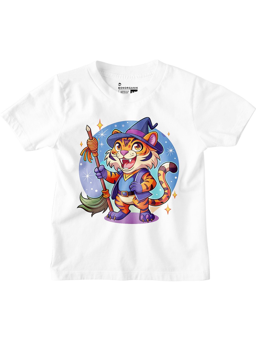 

BonOrganik Boys Cotton Graphic Printed T-shirt, White