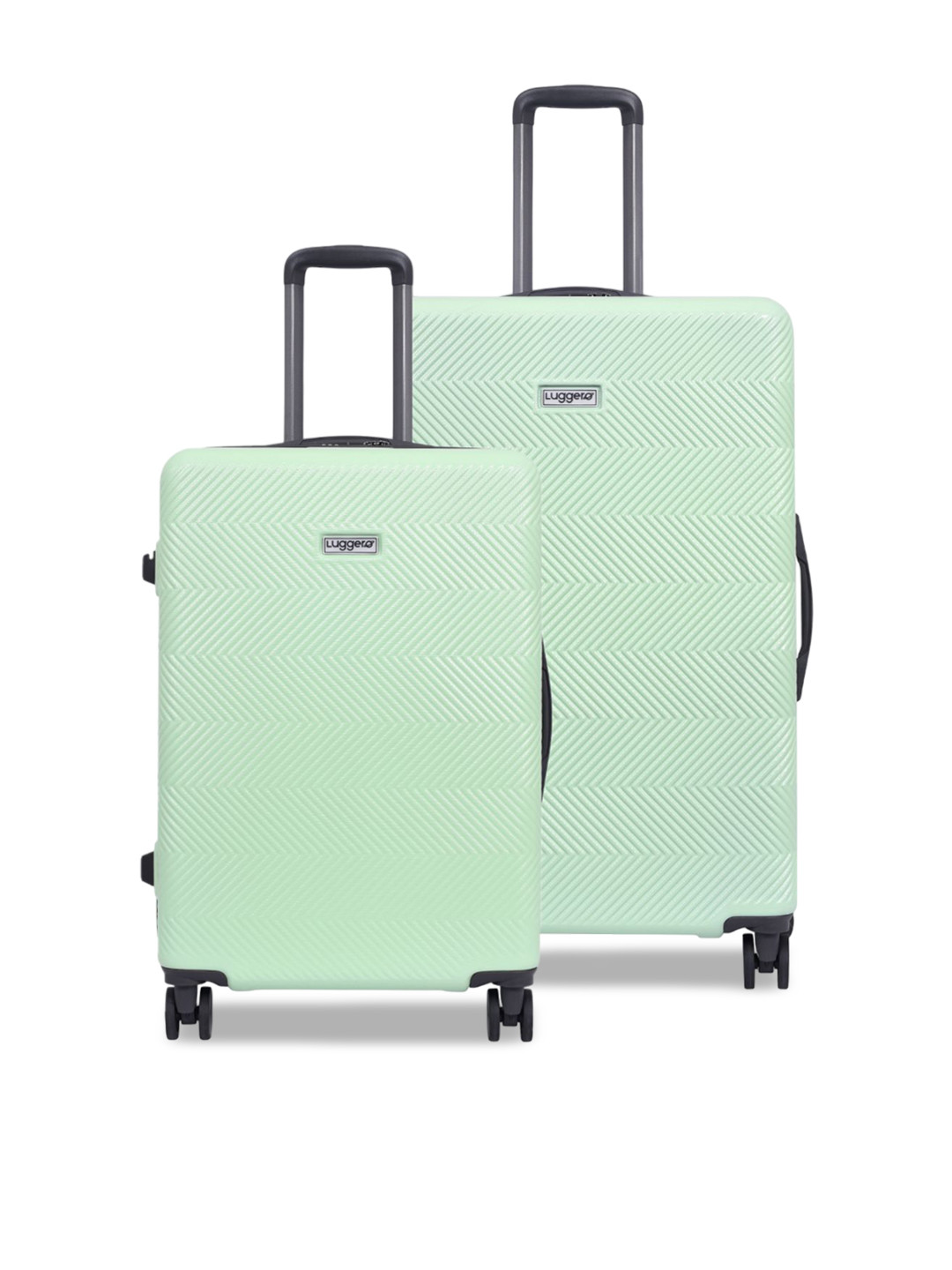 

Luggero Unisex ASTRO Set Of 2 Textured Hard Sided 360-Degree Rotation Trolley Bags, Green