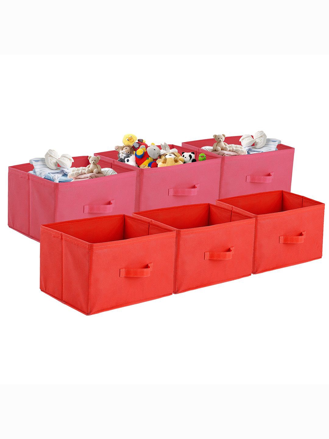 

Kuber Industries Red & Pink 6 Pieces Drawer Organisers