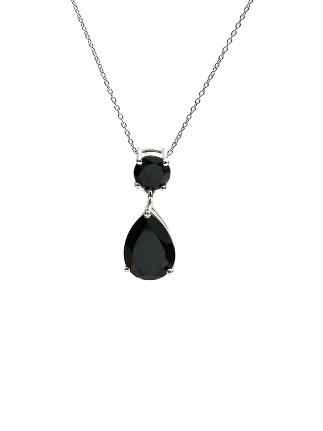 

HIFLYER JEWELS Oval Pendants with Chains, Black