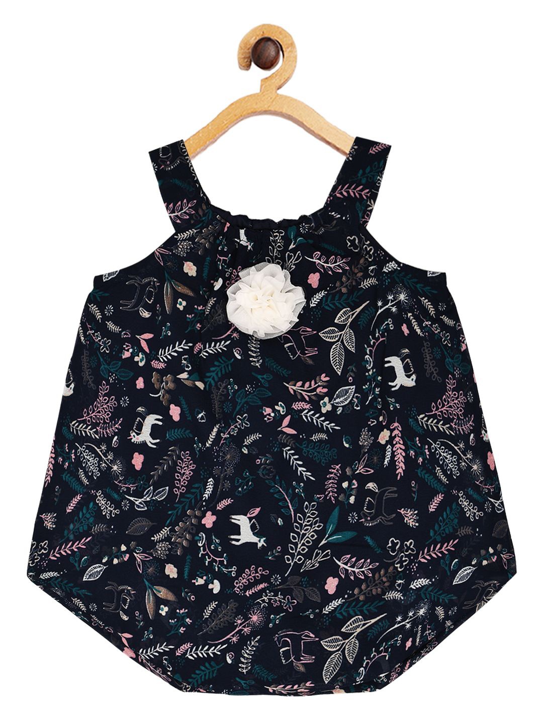

HERE&NOW Girls Print Balloon Dress, Navy blue