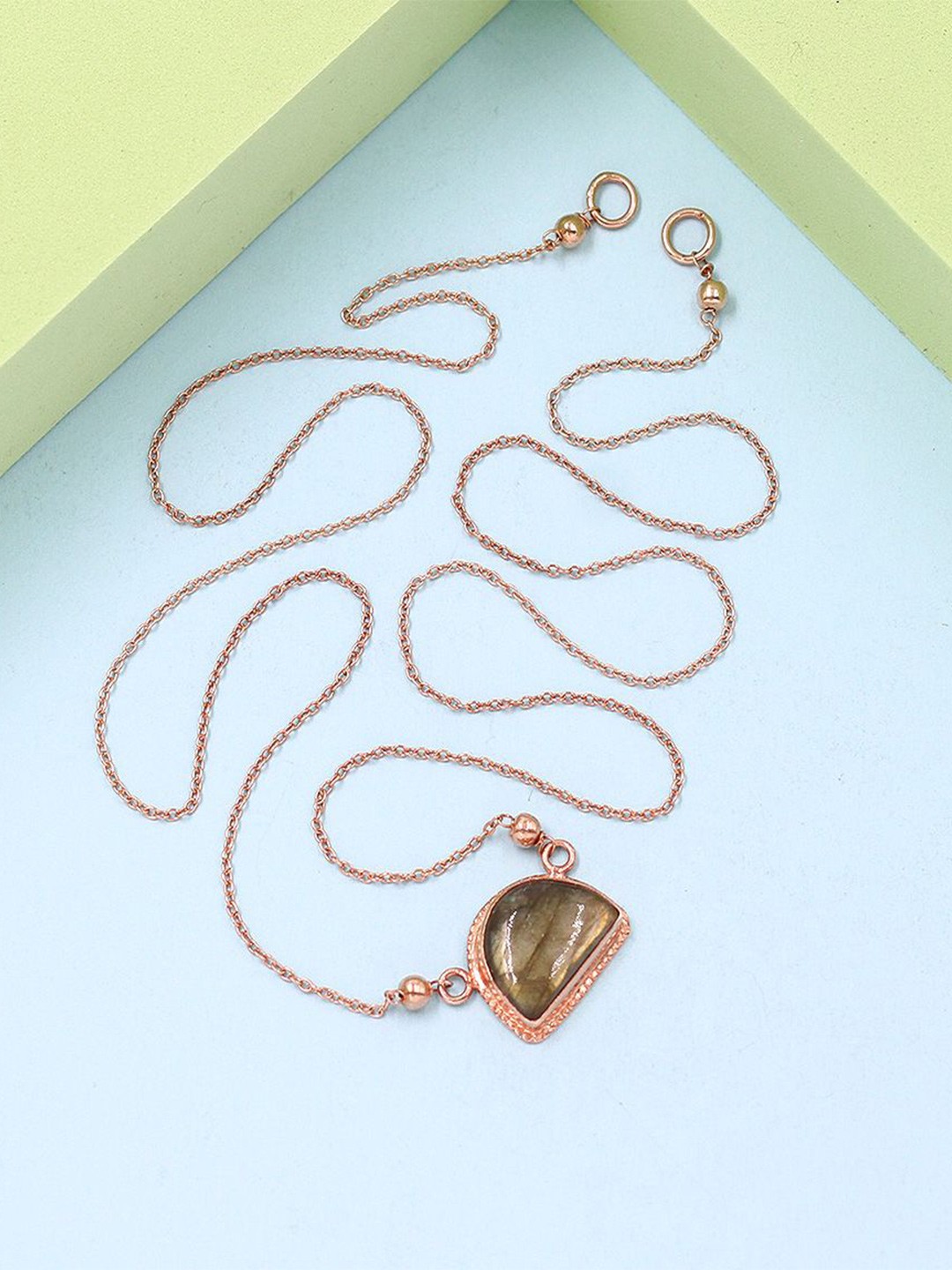 

SANGEETA BOOCHRA Silver Rose Gold-Plated Labradorite Necklace
