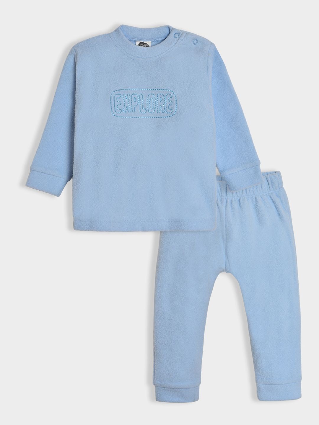 

MiArcus Kids Explore Text Embroidered T-shirt with Pyjamas, Blue