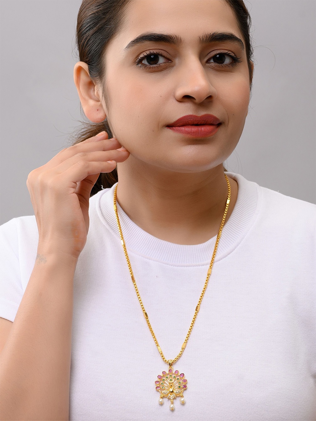 

HETPRIT Brass Copper-Plated Necklace, Gold