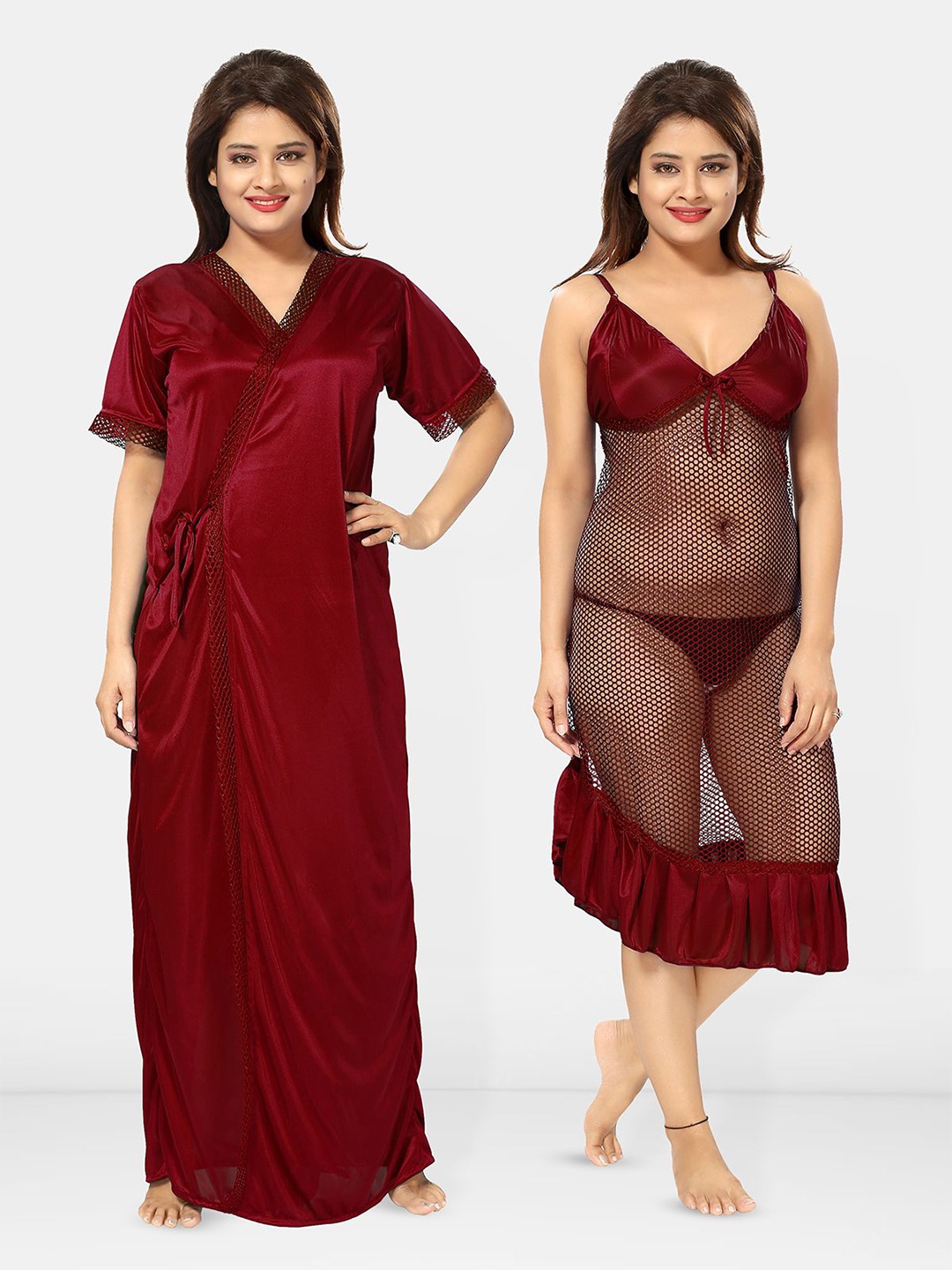 

Be You Women Maxi Nightdress, Maroon