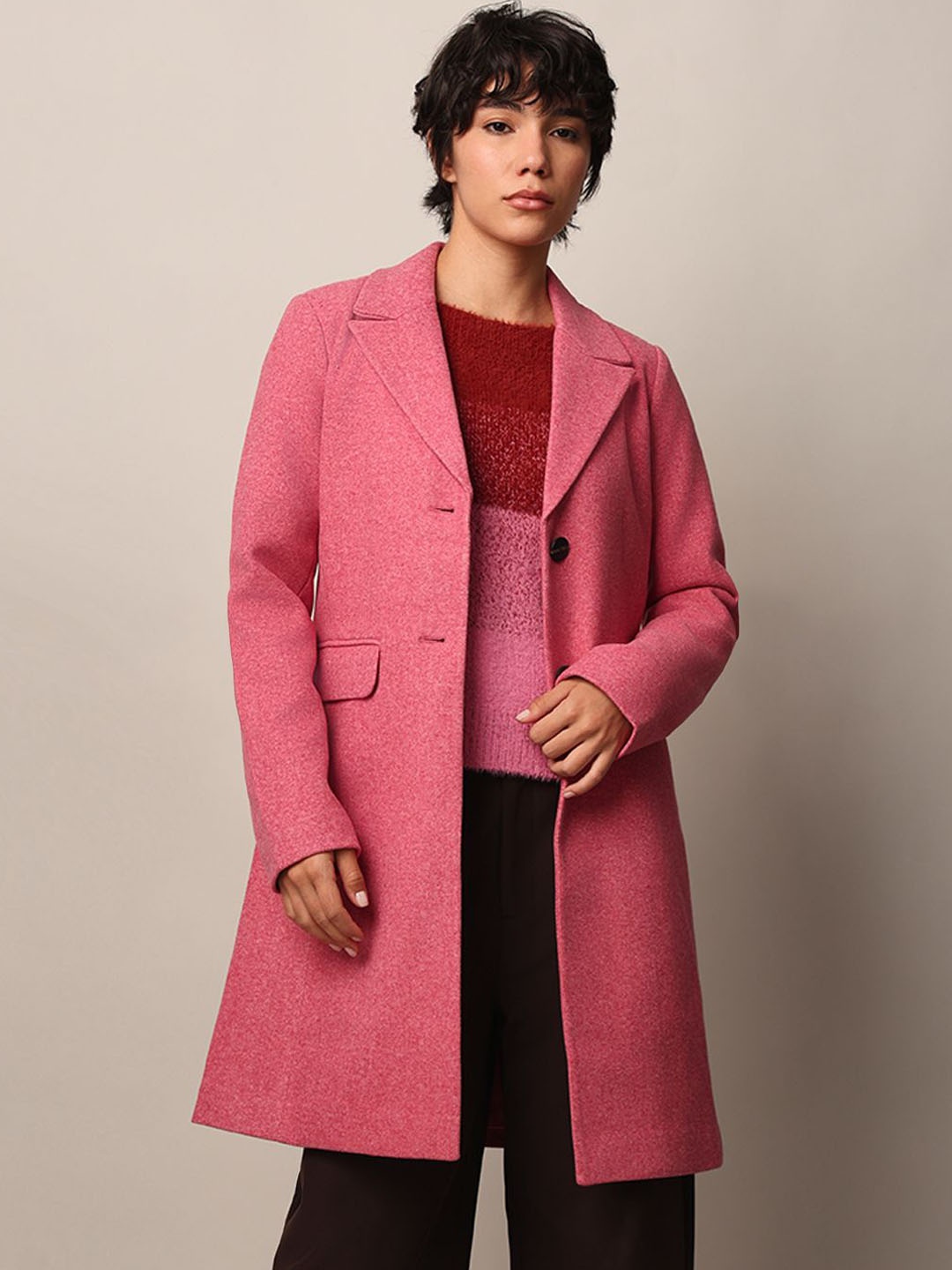 

ONLY Women Longline Parka Jacket, Pink