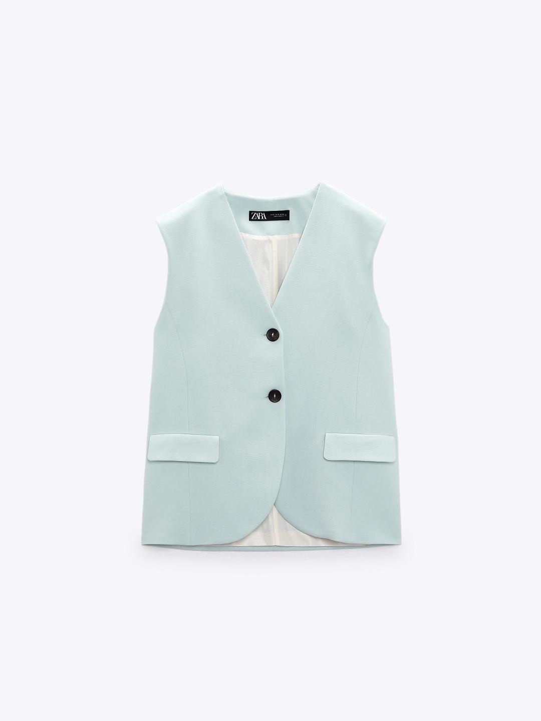 

ZARA Women Green Waistcoat