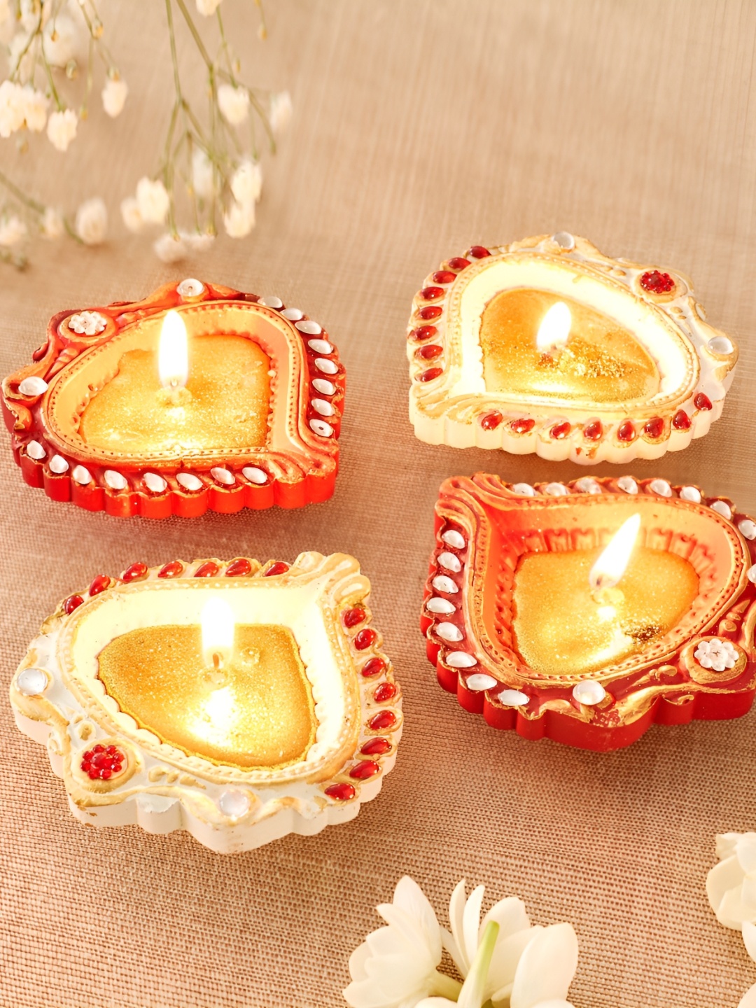 

Home Centre Red & White 4 Pieces Candle