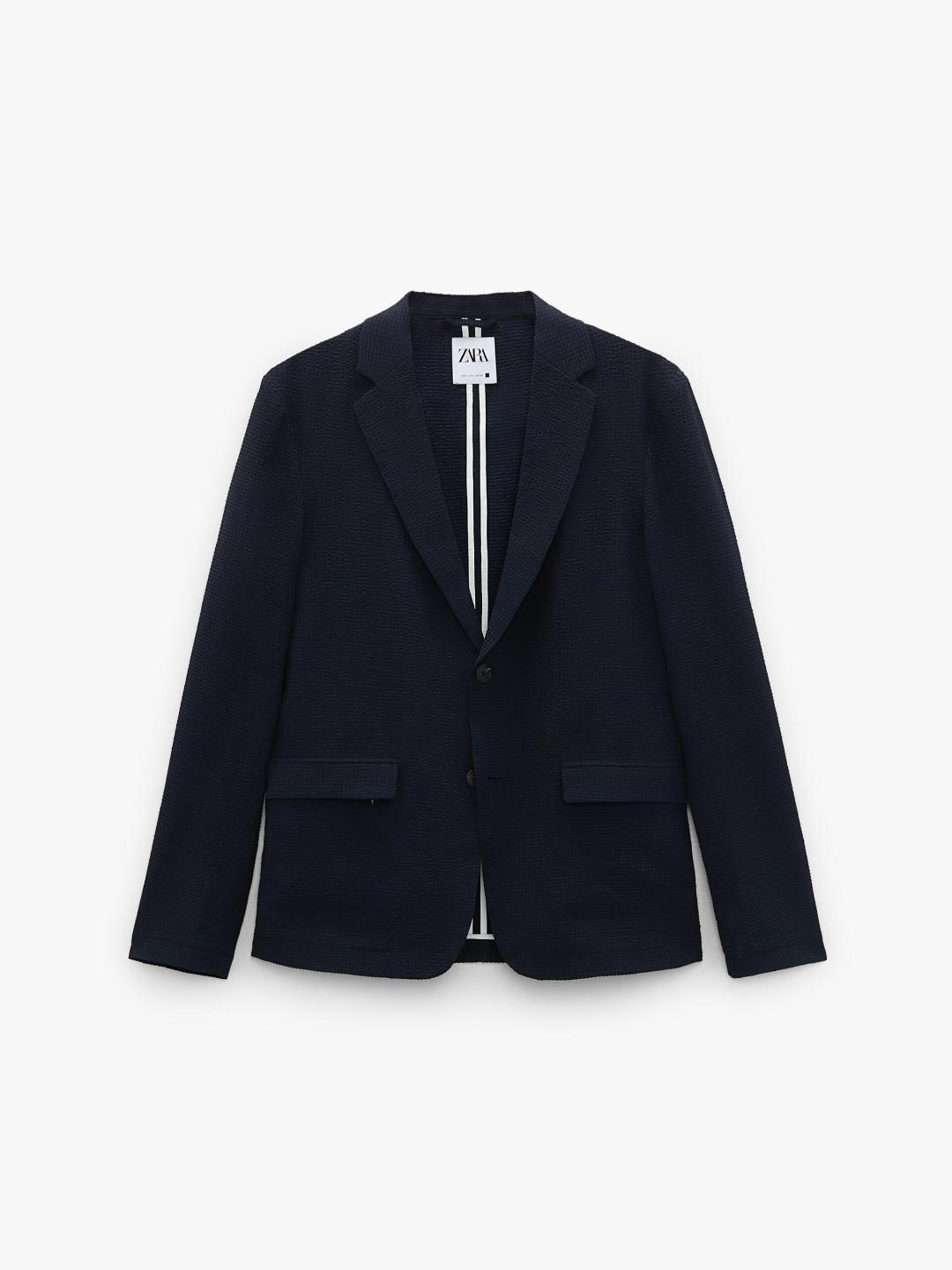 

ZARA Men Navy Blue Blazers