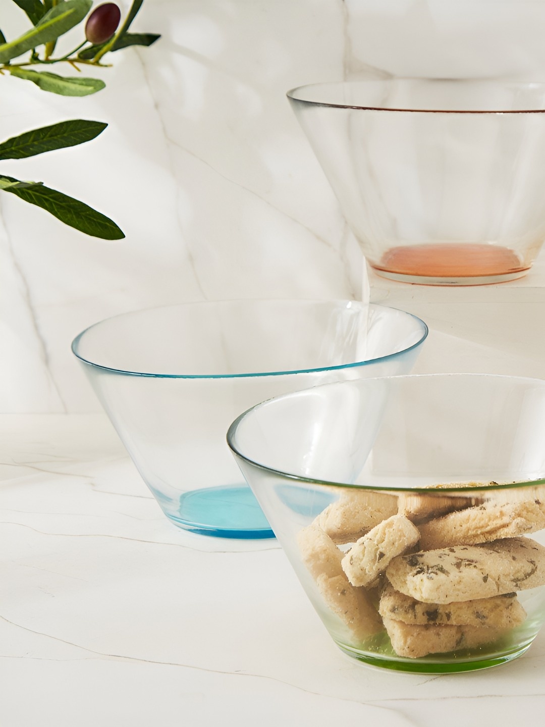 

Home Centre Transparent 2024 3 Pieces Glass Serving Bowl