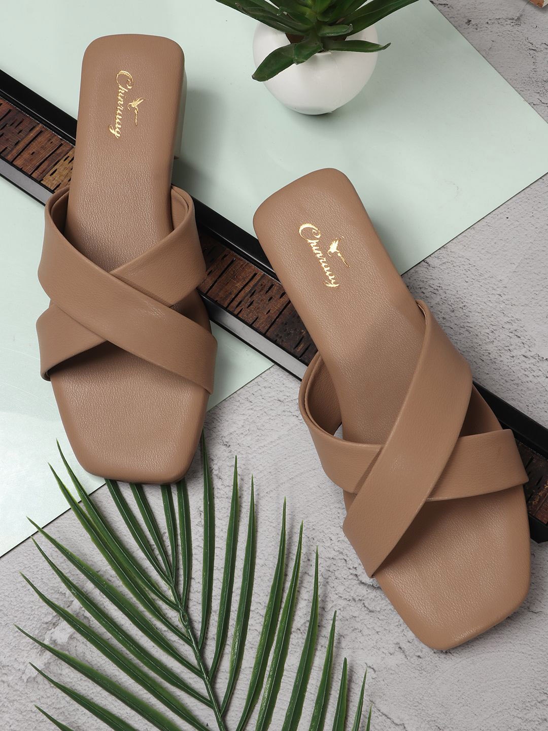 

CHINRAAG Women Open Toe Flats, Beige