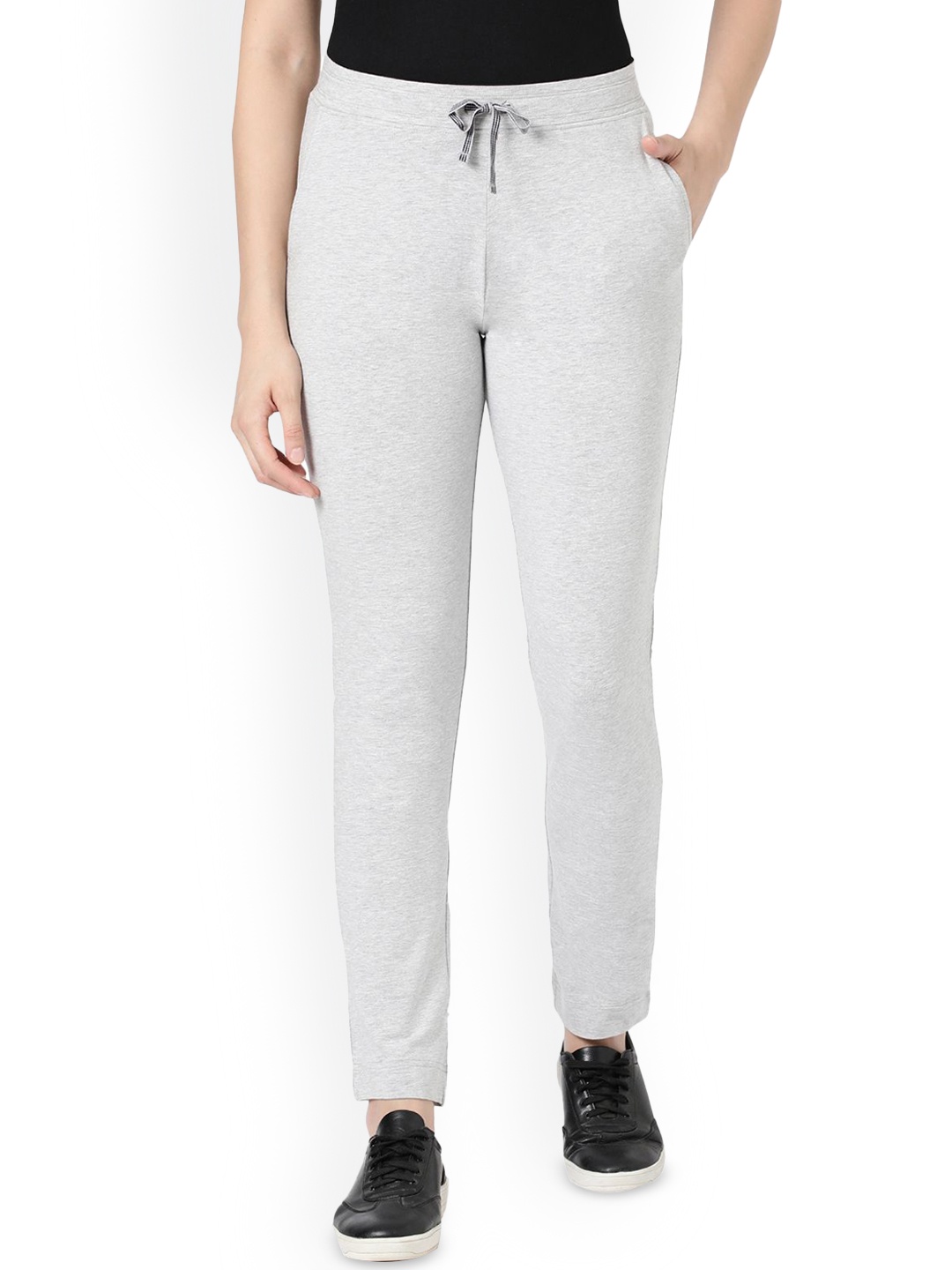 

BLOSSOM Women Slim-Fit Track Pant, Grey melange