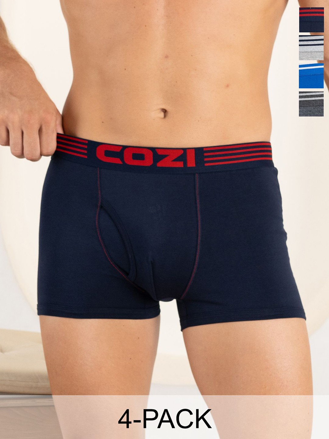 

Lux Cozi Pack Of 4 Cotton Assorted Breathability Trunks COZI_1122_LUXURY_AST_4PC