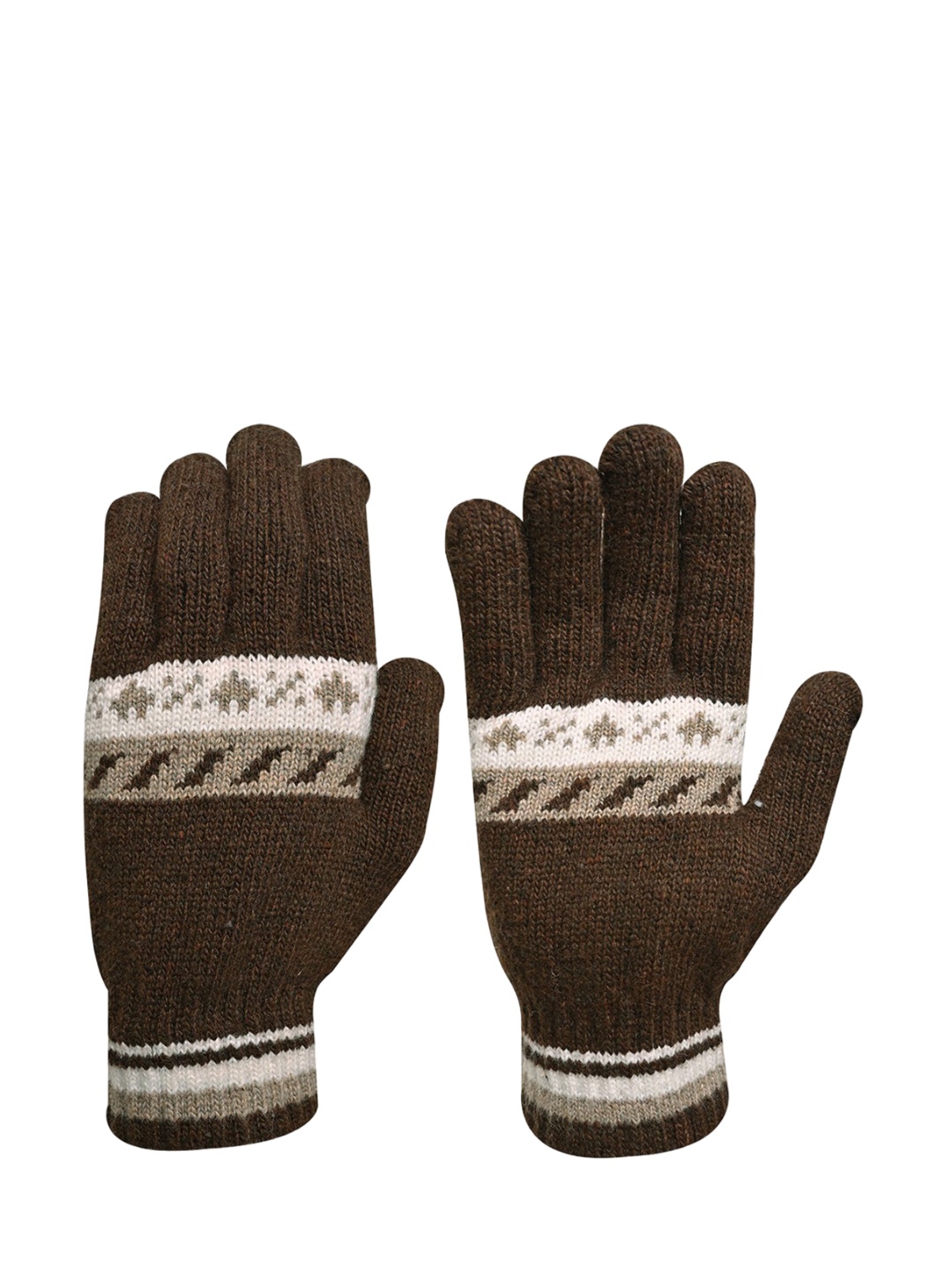 

LOOM LEGACY Men Patterned Winter Gloves, Olive