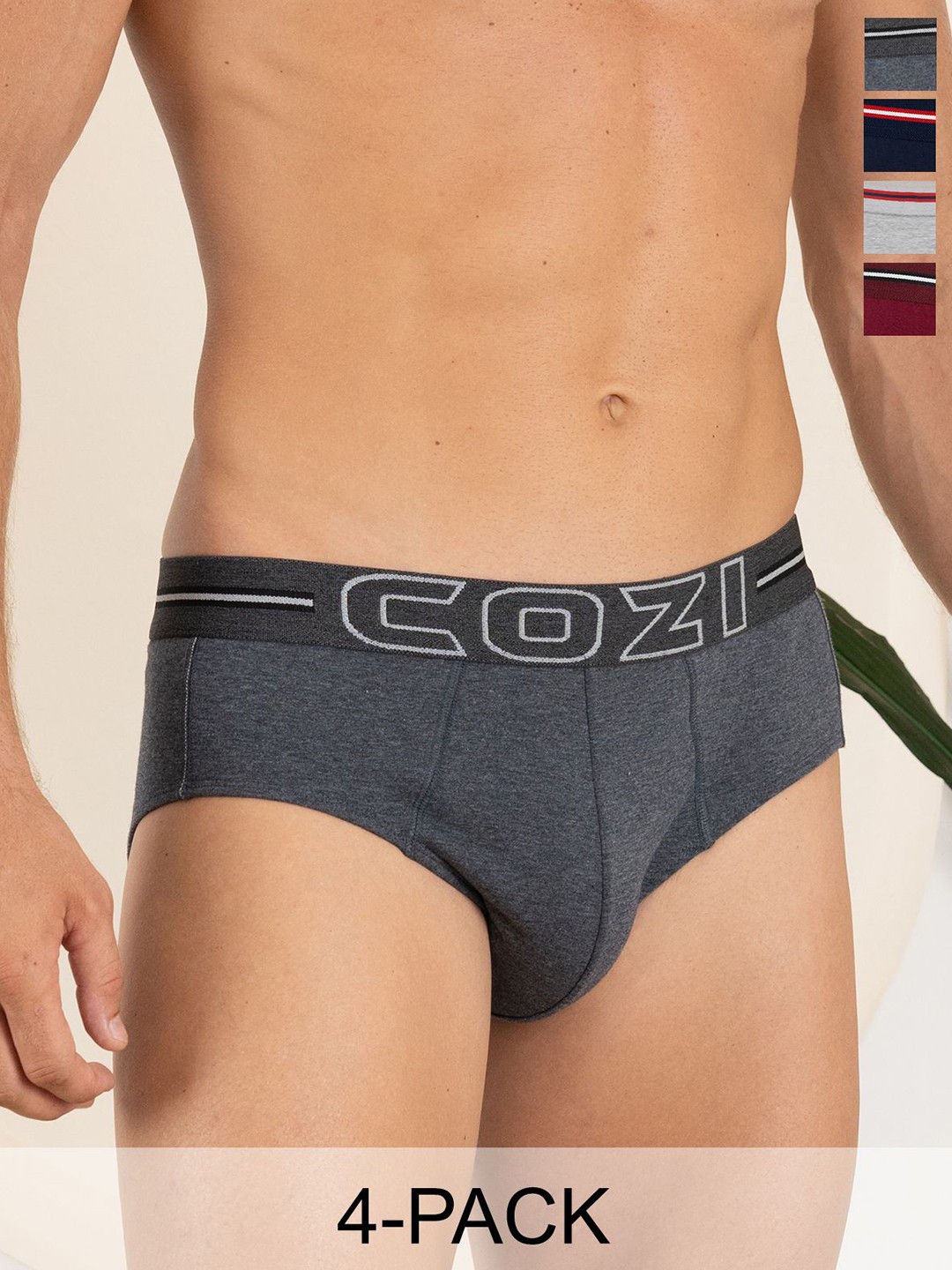

Lux Cozi Men Pack Of 4 Basic Briefs COZI_1124_LUXURY_AST_4PC, Maroon