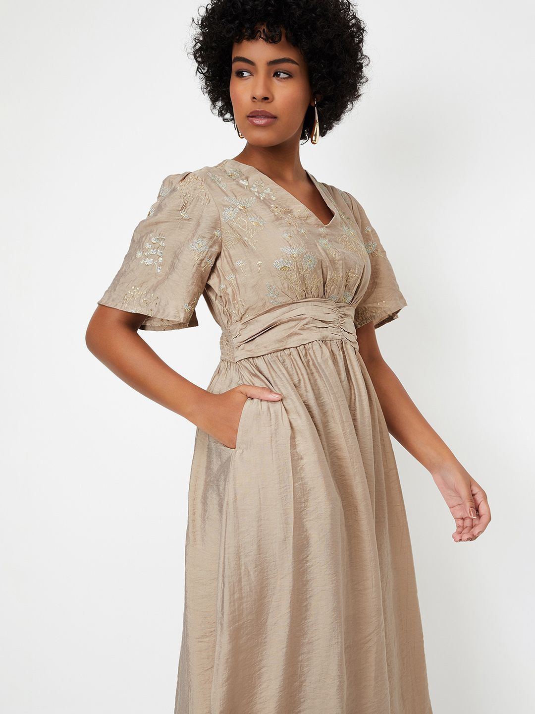 

max Women Maxi Midi Dress, Beige
