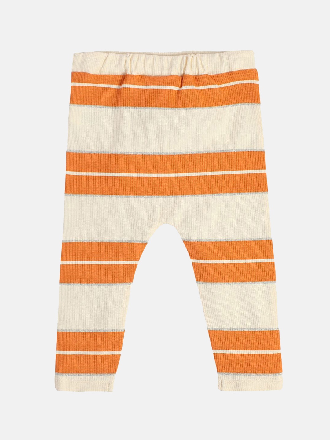 

MINI KLUB Girls Striped Mid-rise Ankle-Length Leggings, Orange