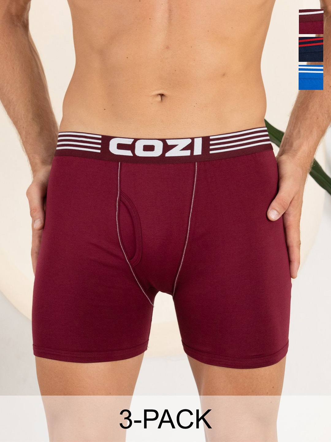 

Lux Cozi Men Pack Of 3 Assorted Pure Cotton Trunk COZI_1123_LUXURY_AST_3PC