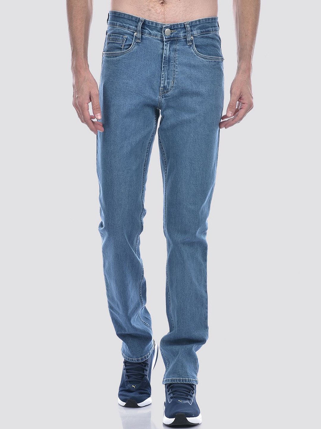 

Numero Uno Men Vintage Clean Look Light Fade Regular Fit Stretchable Jeans, Blue