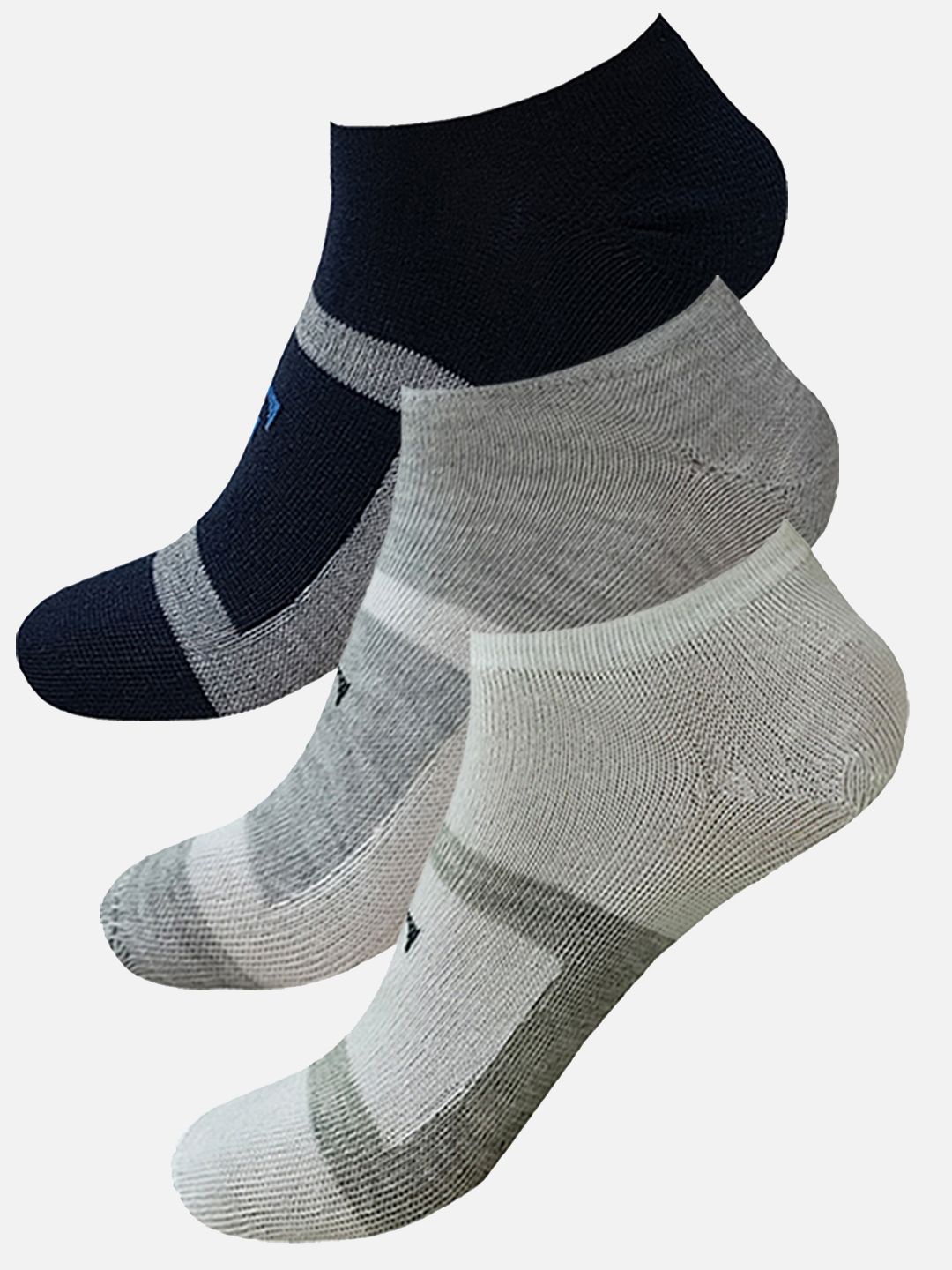 

FIMS Men Pack Of 3 Patterned Ankle- Length Sports Socks, White