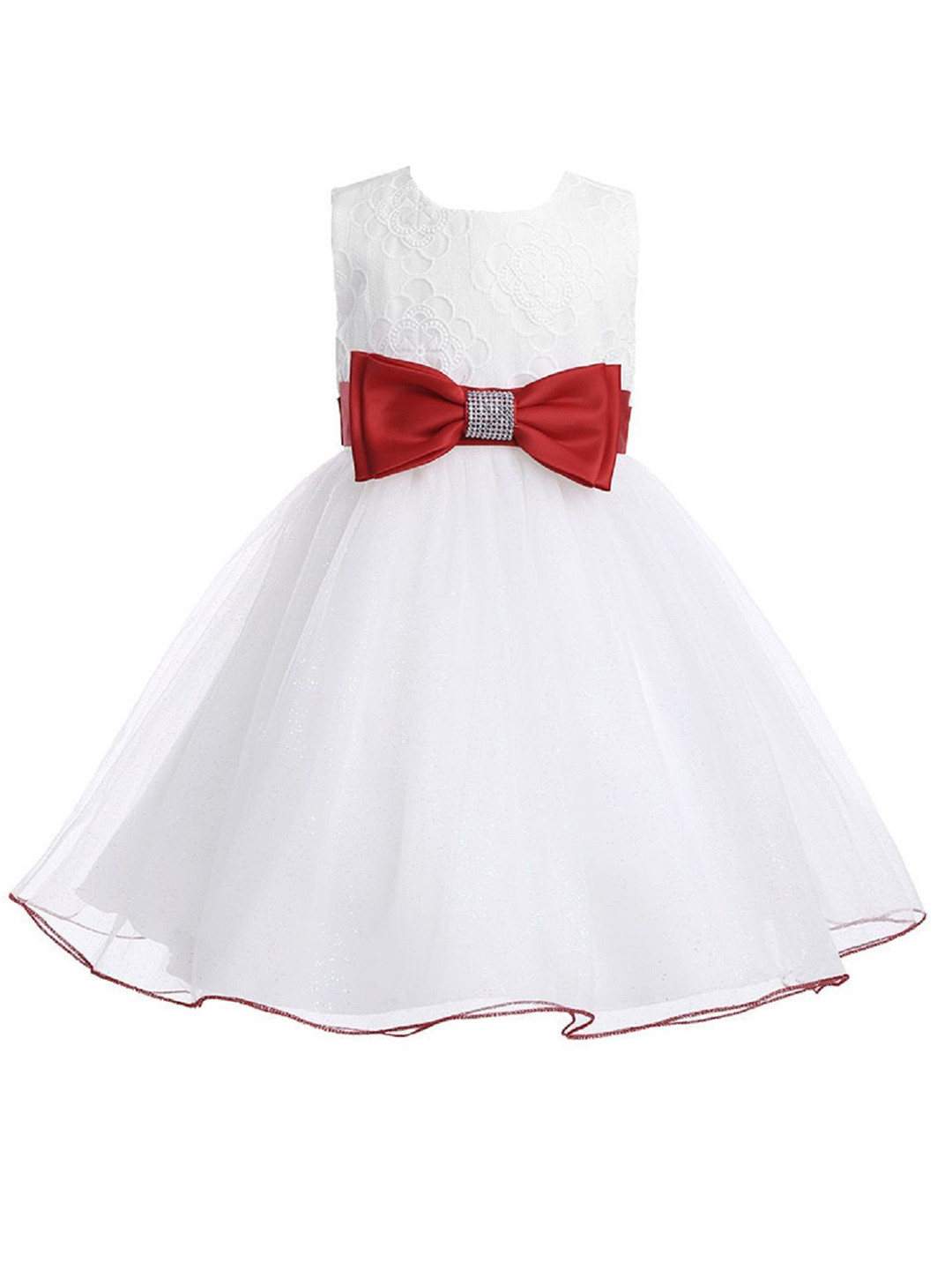 

Wish little Girls Net Fit and Flare Dress, White