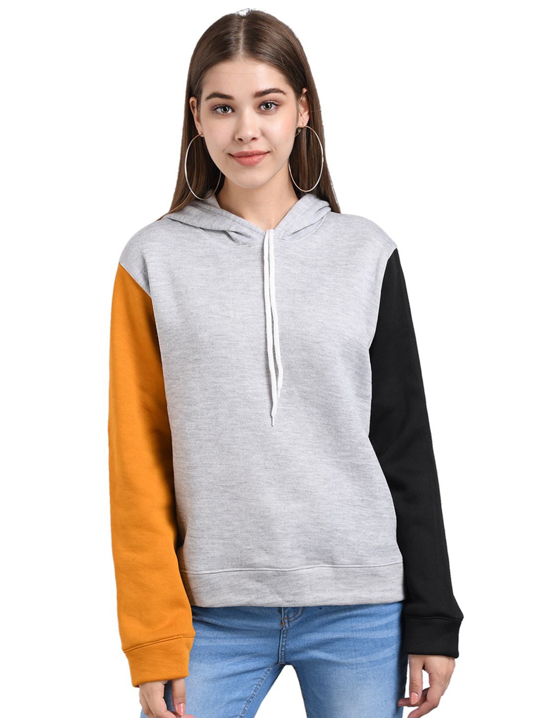 

Raabta Fashion Women Hooded Sweatshirt, Grey