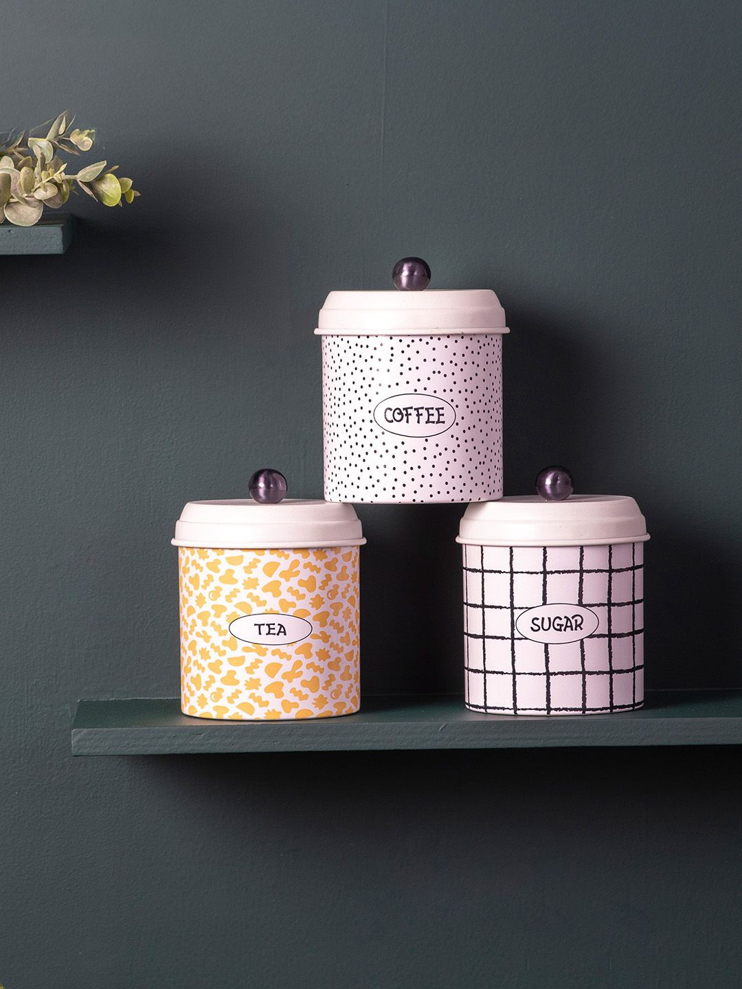 

nestroots Pink & Black 3 Pieces Printed Containers