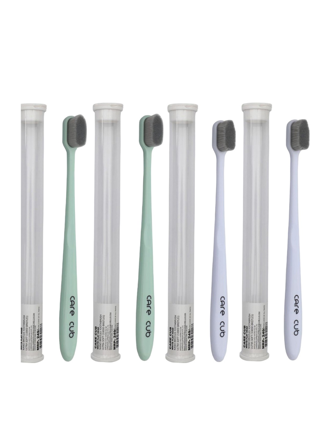 

CARE CUB Set Of 4 Zig Zag Ultra Soft Nano 10,000 Bristles Toothbrush - Green & White