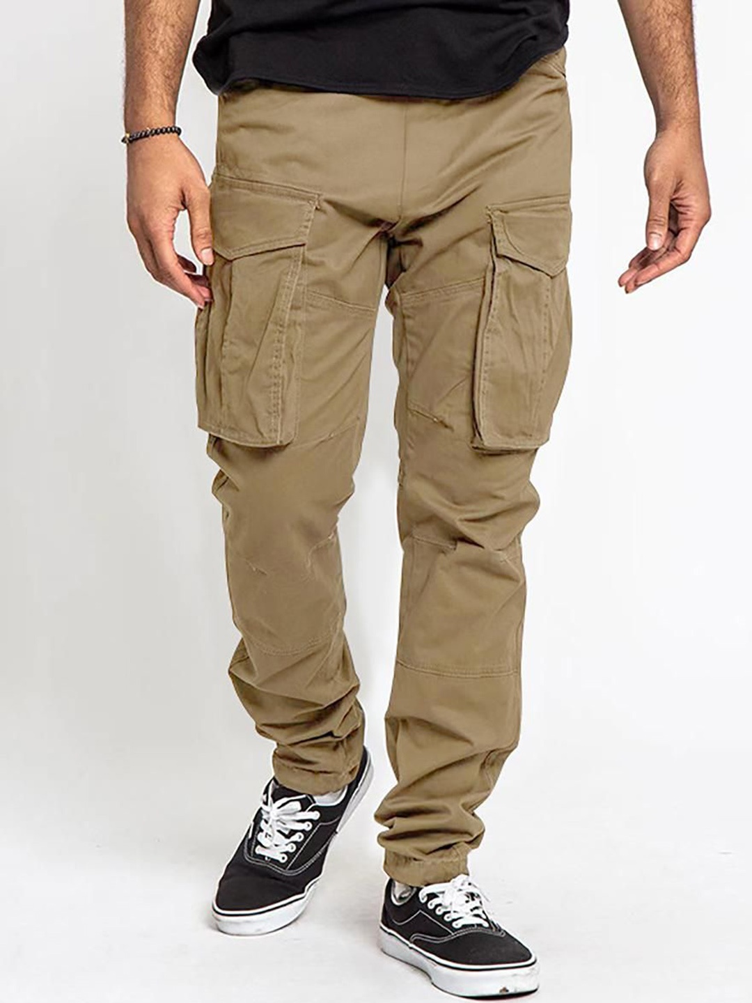 

StyleCast x Revolte Men Easy Wash Pleated Cargos, Khaki