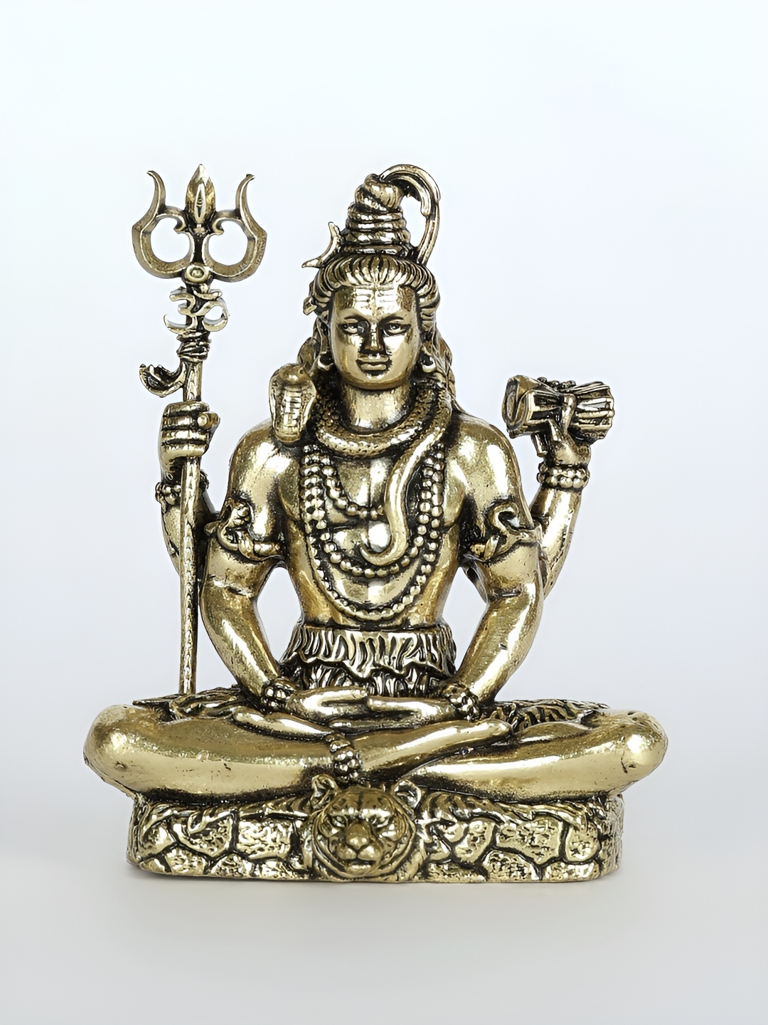 

Exotic India Superfine Sitting Lord Shiva Brass Statue, Gold