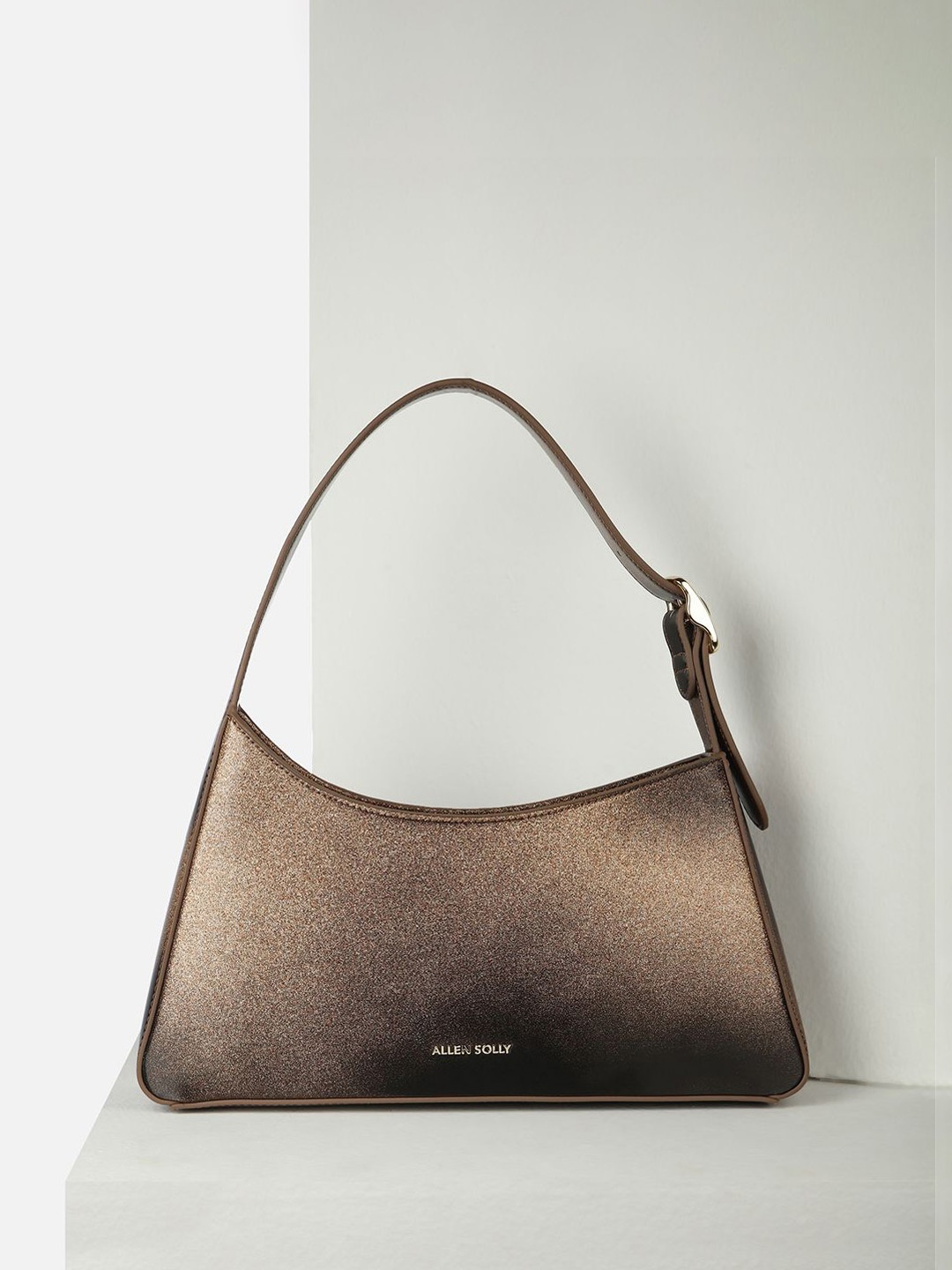 

Allen Solly Woman Abstract Printed Half Moon Handheld Bag, Brown