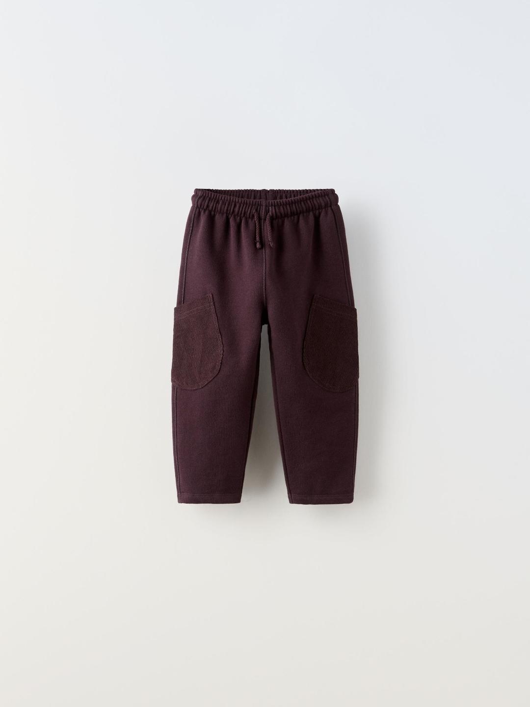 

ZARA Unisex Burgundy Trousers