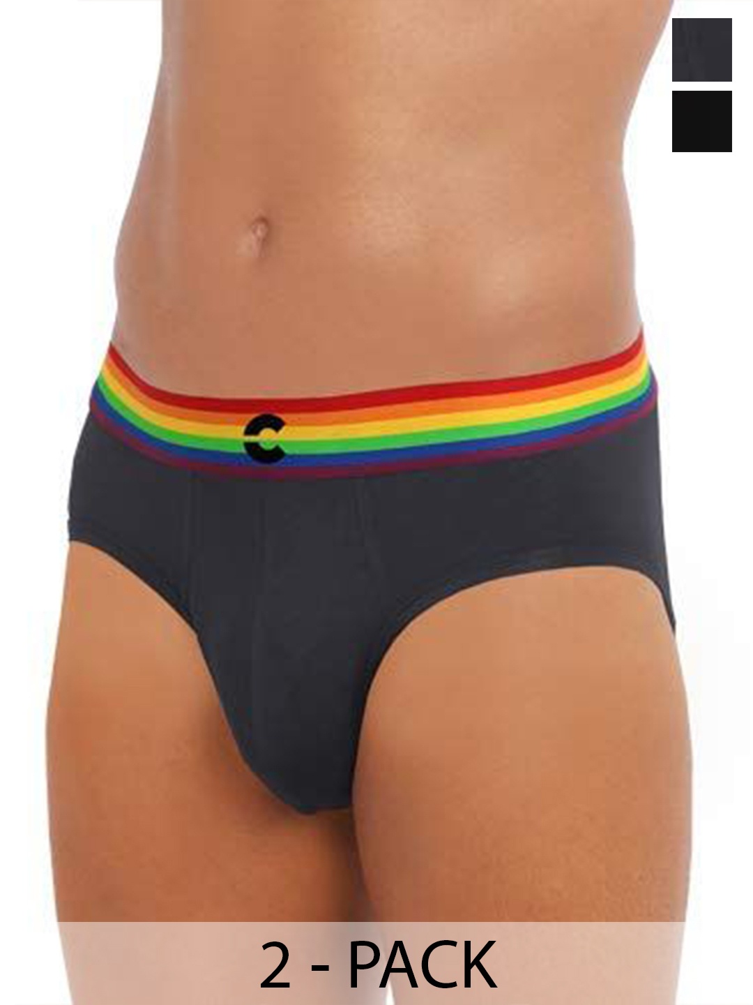 

FREECULTR Pack Of 2 Anti Bacterial Micromodal Basic Brief, Black