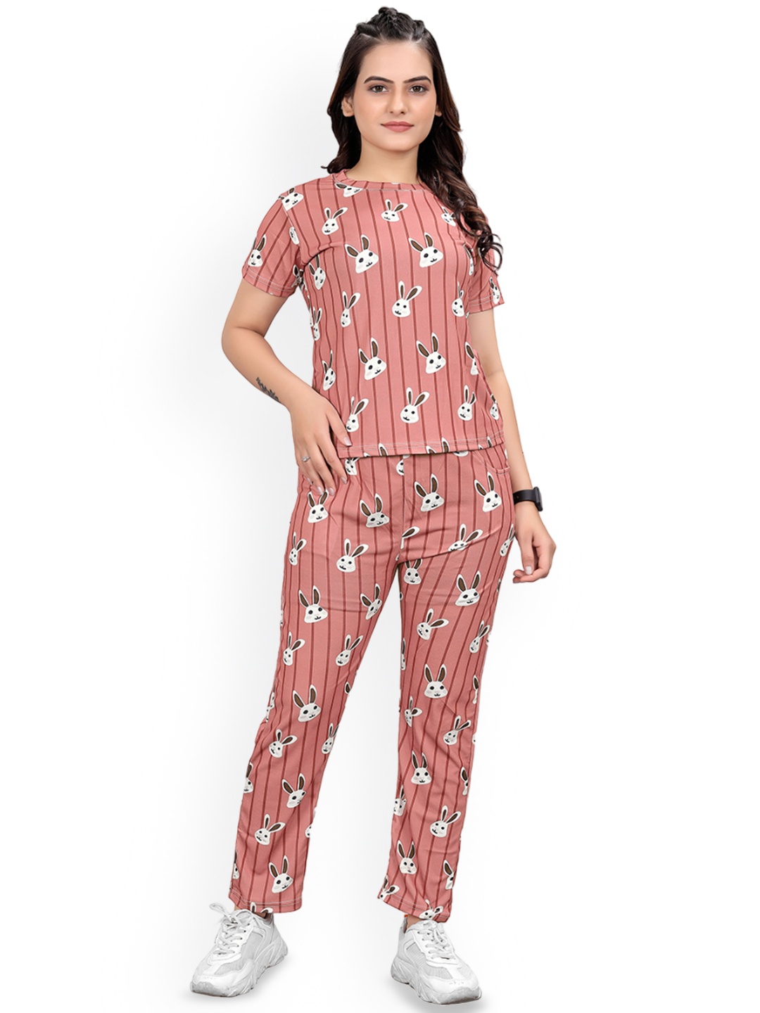 

SAKARMAA Women conversational Printed Co-Ords Set, Pink